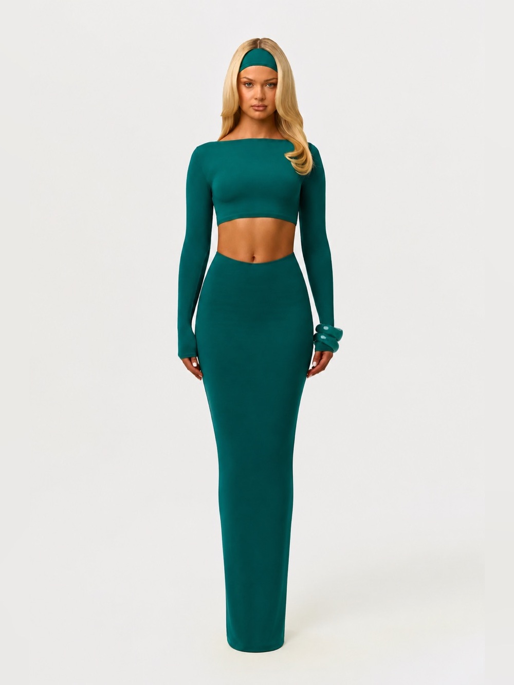 Naked Wardrobe NW Maxi Skirt Teal